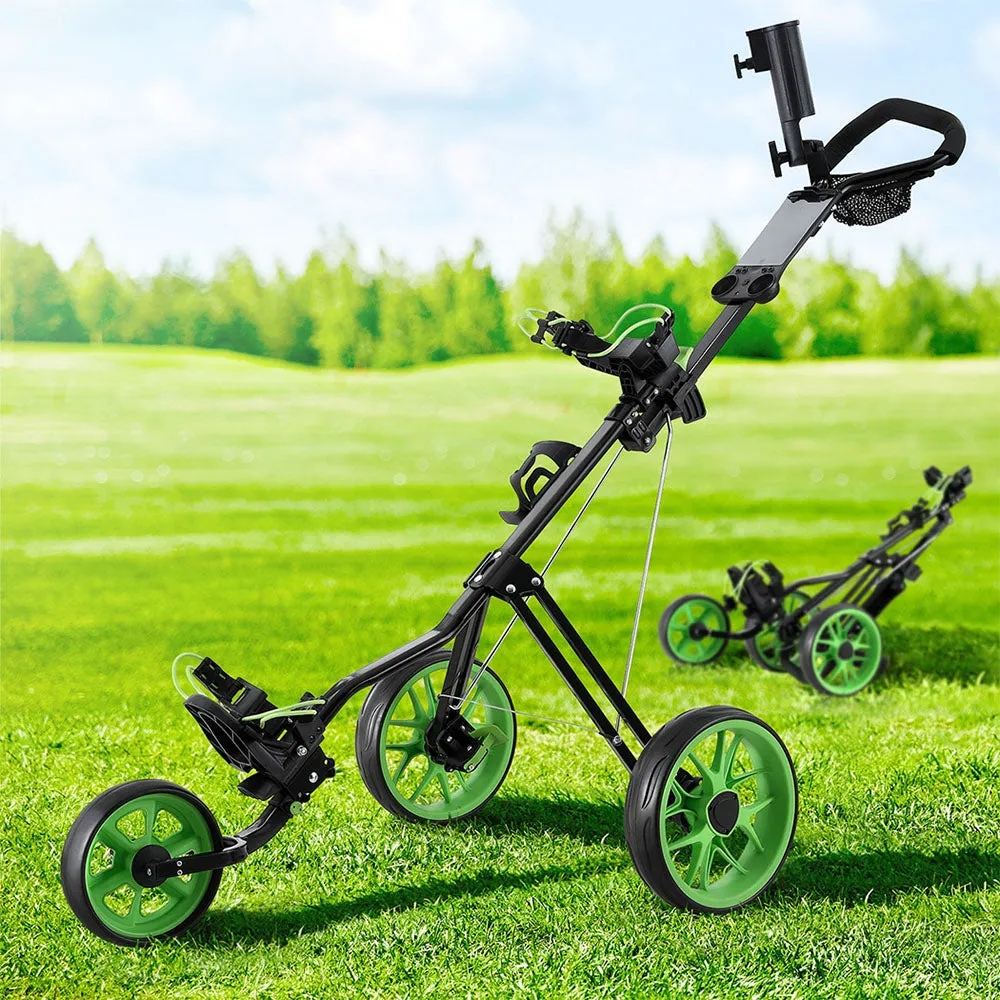 Quick Fold 3-Wheel Golf Trolley Cart with Adjustable Handle Everfit