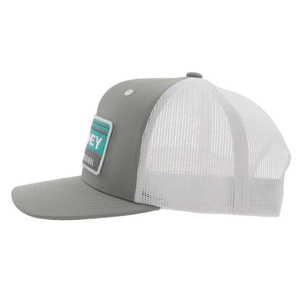 "Horizon" Grey, White and Turquoise Hat