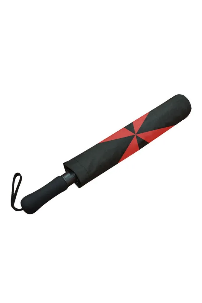 red blk umb Semi-Automatic Foldable Umbrella (Model U05)