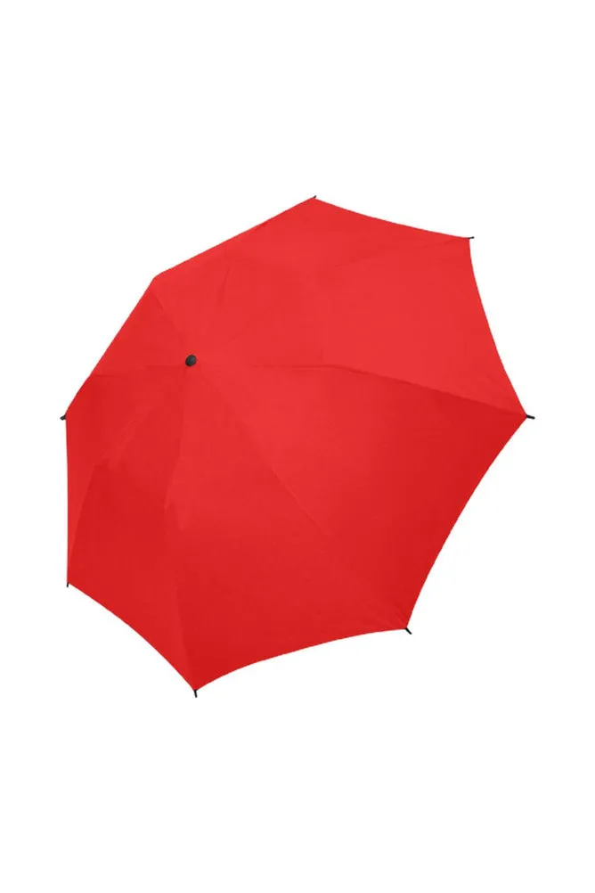 Red Solid Semi-Automatic Foldable Umbrella (Model U05)