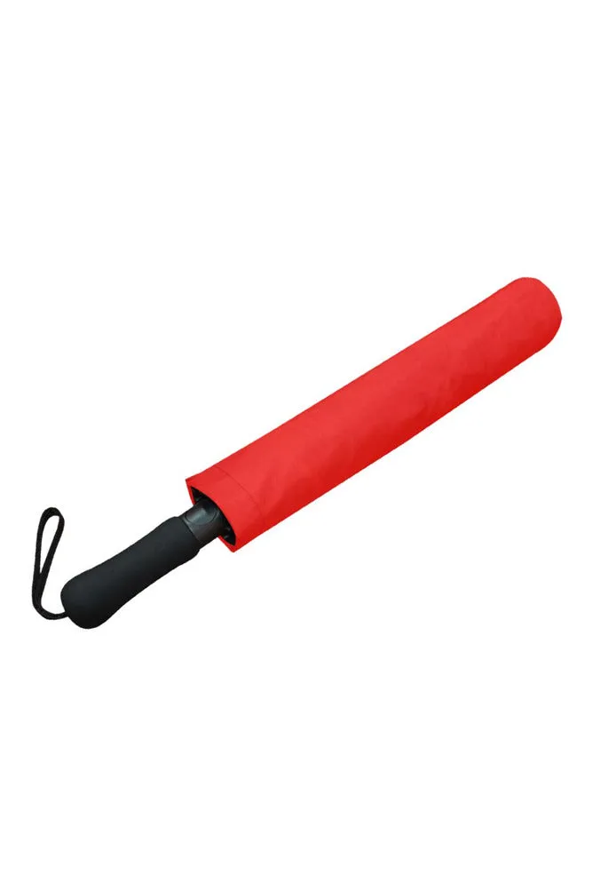 Red Solid Semi-Automatic Foldable Umbrella (Model U05)