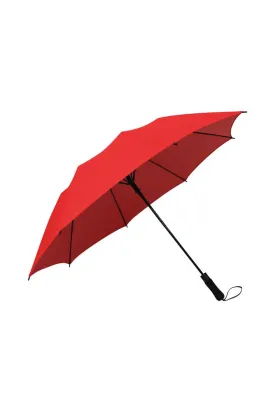 Red Solid Semi-Automatic Foldable Umbrella (Model U05)