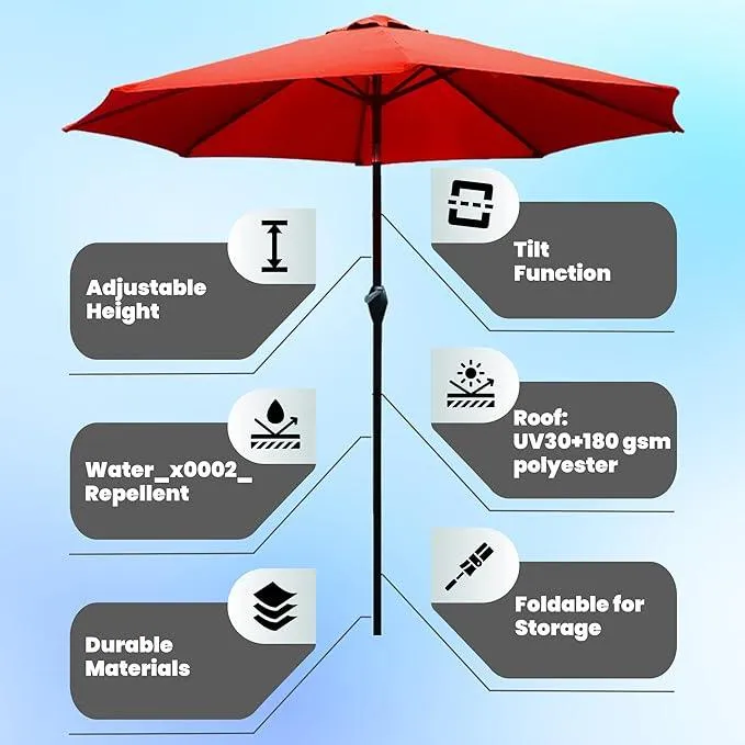 SG TRADERS 2.7m Garden Parasol Umbrella