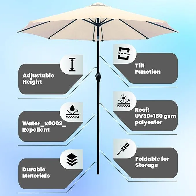 SG TRADERS 2.7m Garden Parasol Umbrella