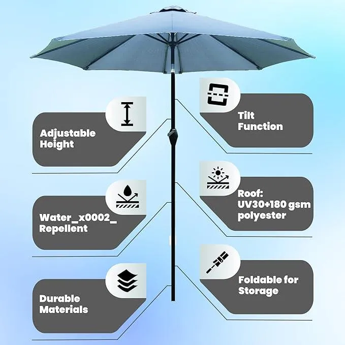 SG TRADERS 2.7m Garden Parasol Umbrella