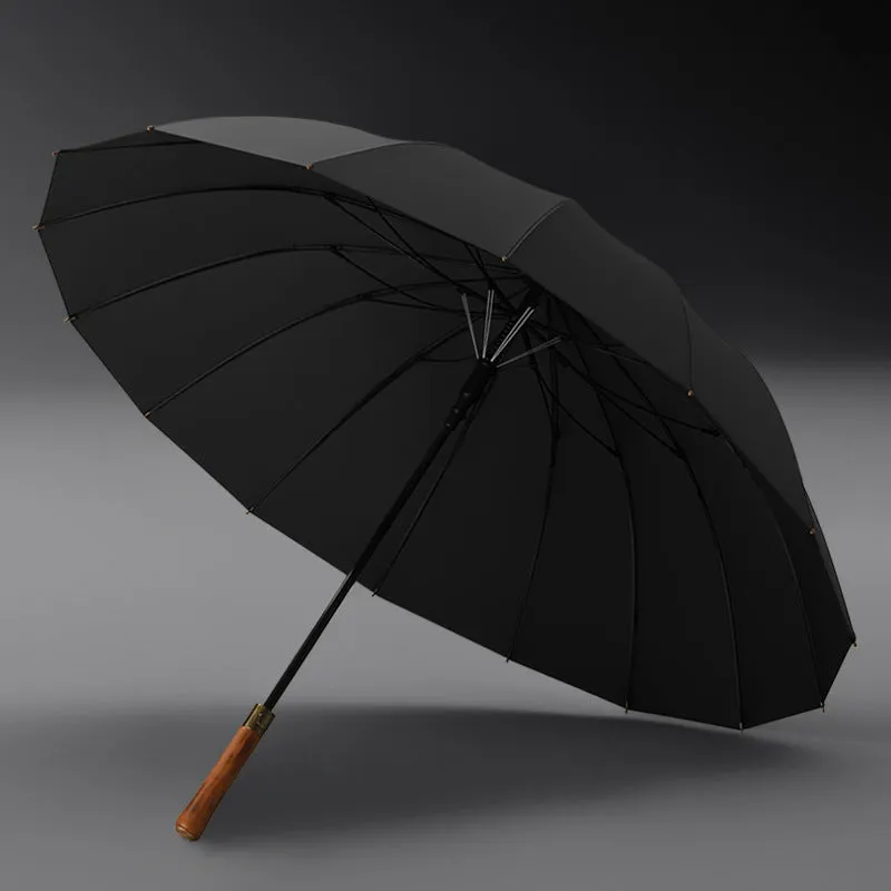 Solid Wood Men's Umbrella Printing Logo