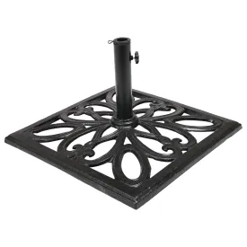 Sunnydaze Cast Iron Imperial Black Geometric Umbrella Base - 22"