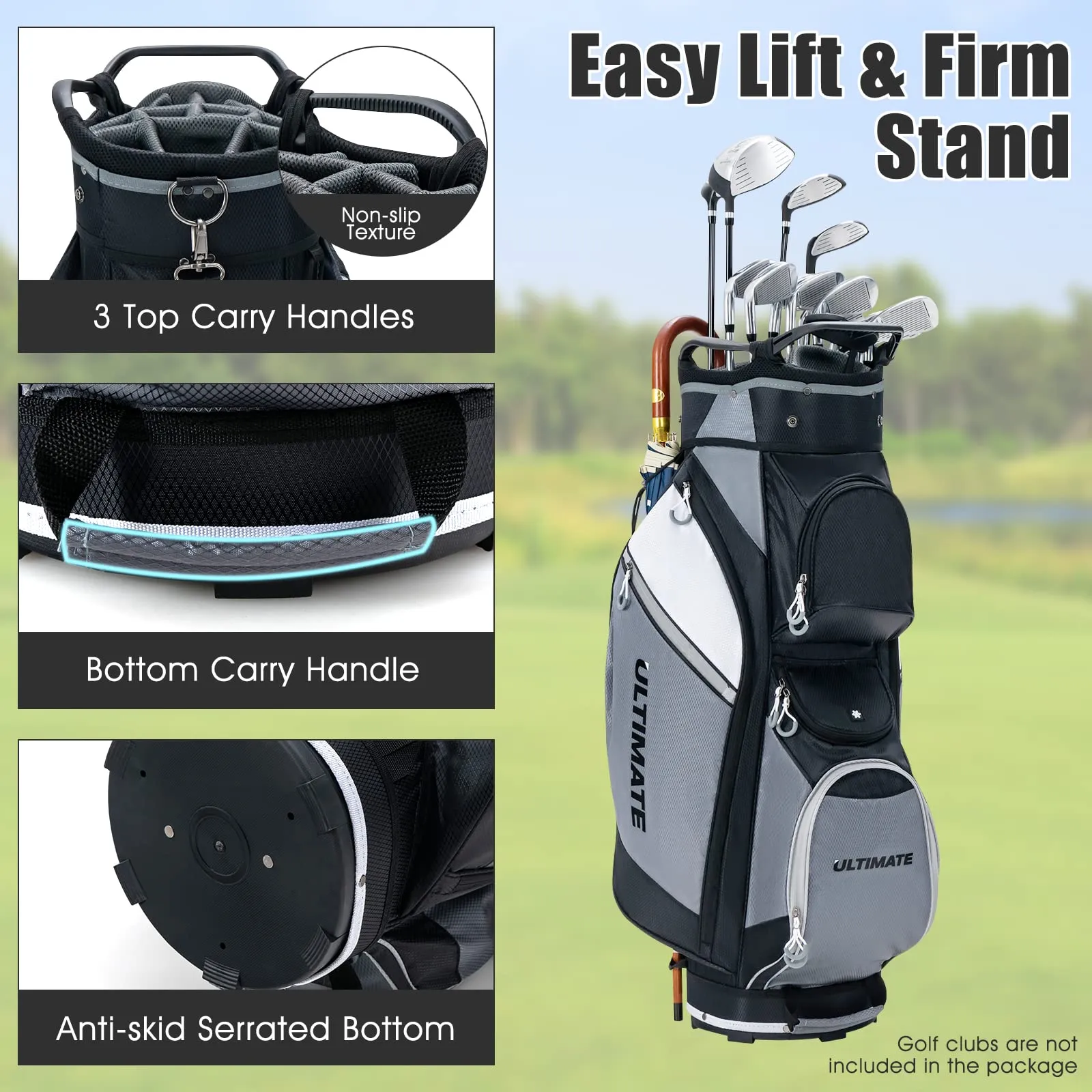 Tangkula Golf Cart Bag, Lightweight Golf Club Bag