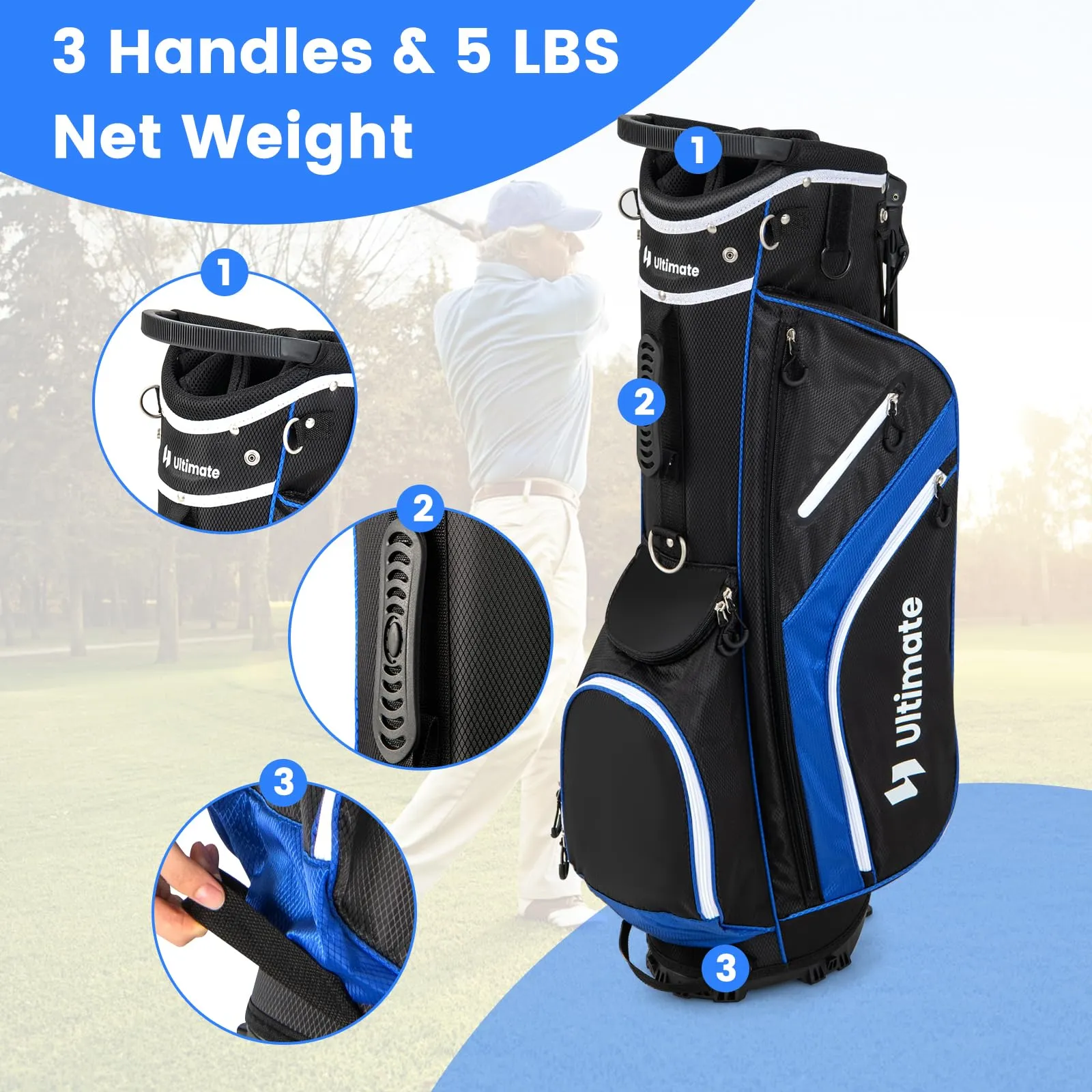 Tangkula Golf Stand Bag with 14 Way Top Dividers