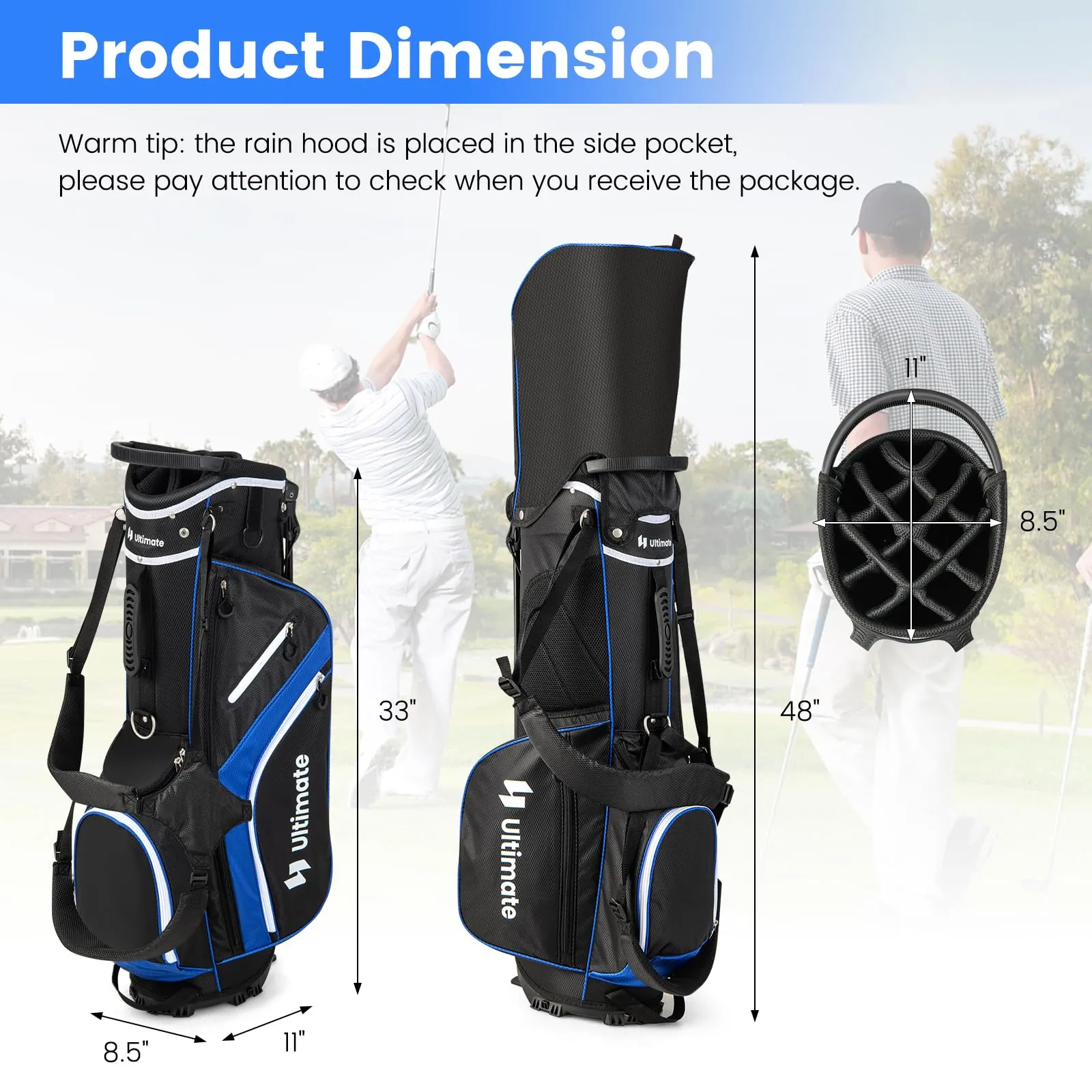 Tangkula Golf Stand Bag with 14 Way Top Dividers