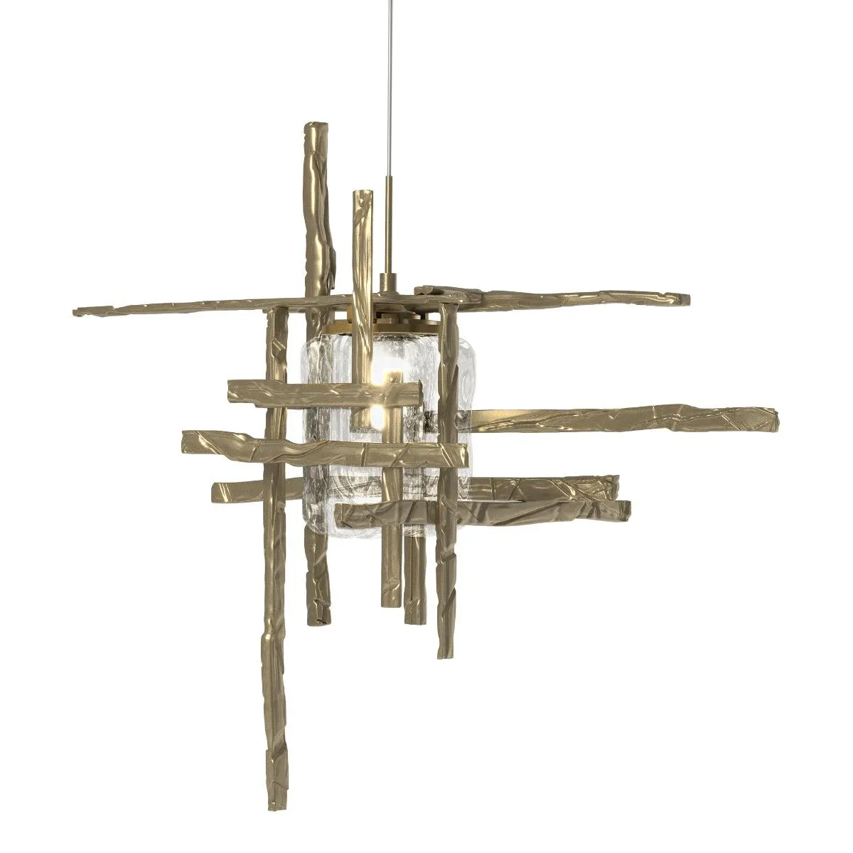 Tura 16 in. Single Pendant Light Seeded Glass