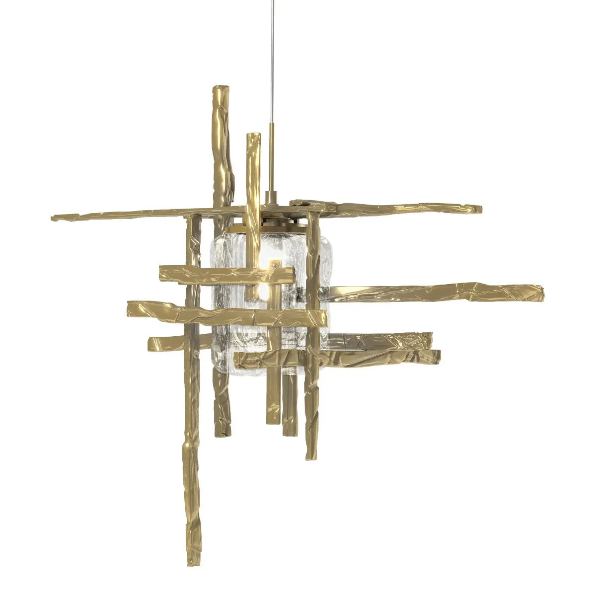 Tura 16 in. Single Pendant Light Seeded Glass