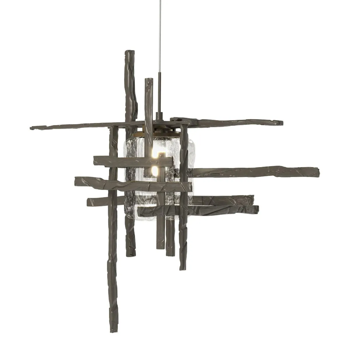 Tura 16 in. Single Pendant Light Seeded Glass