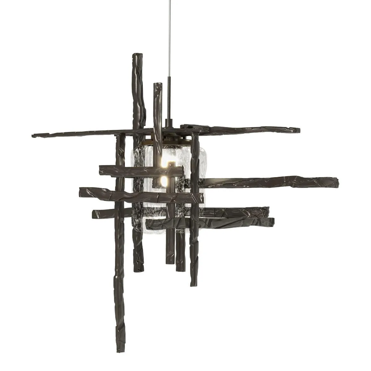 Tura 16 in. Single Pendant Light Seeded Glass