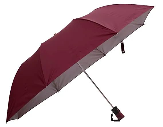 Umbrella Classic Folding Automatic Open Uv Protective Umbrella, Solid Plain colors