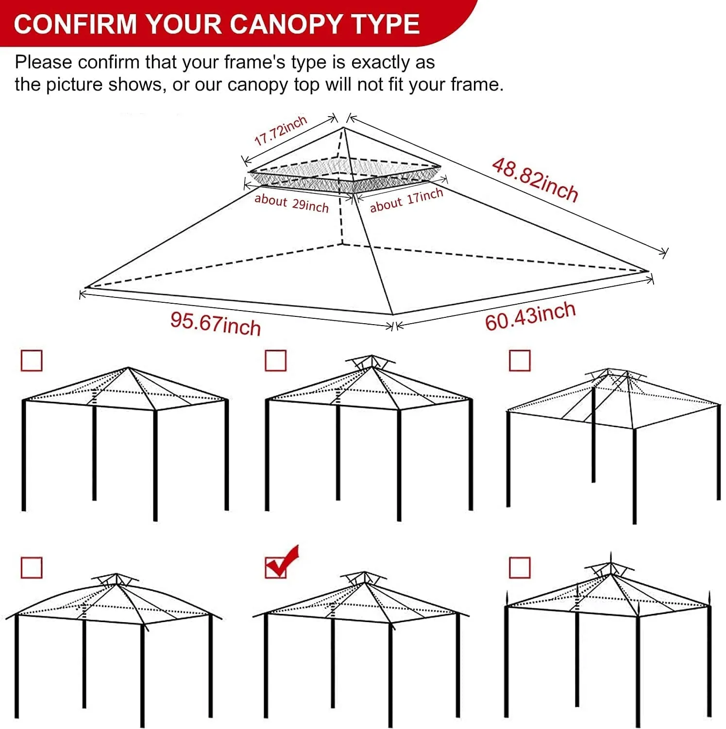 USA High Performance Grill Gazebo Canopy Replacement Cover 5X8 BBQ Gazebo Shelter Top（Cocoa