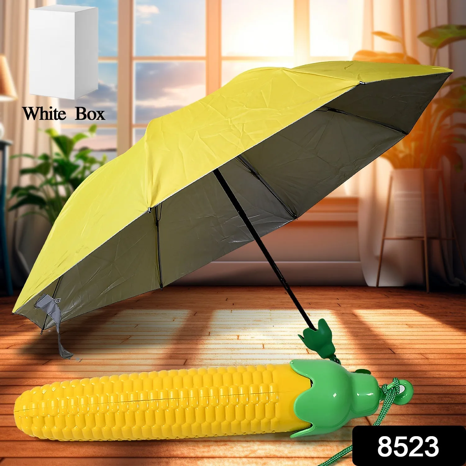 Vegetable shaped Folding Umbrella, Plastic Case Creative Fashion Folding Mini Sun Shade Rain Umbrella, Unique Umbrella, Sun & UV Protection, Cute Design (1 Pc)