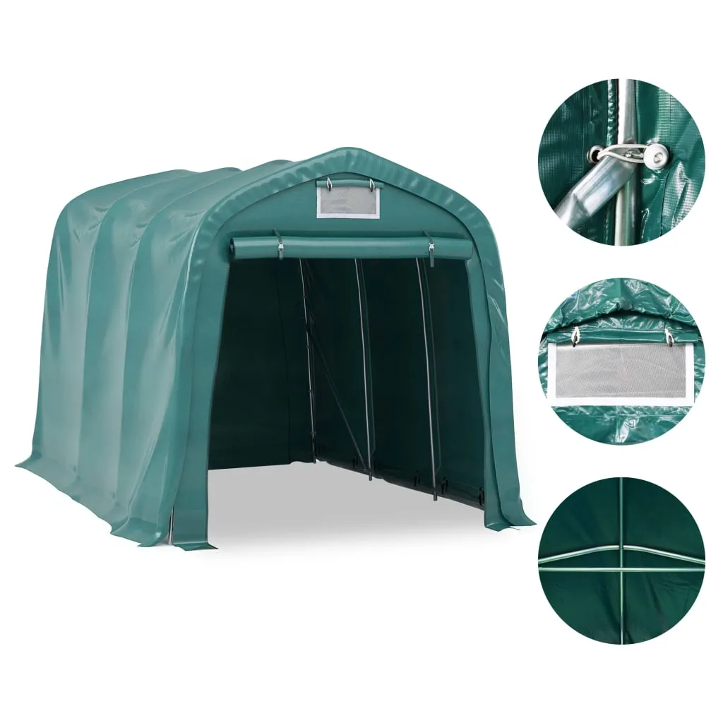 vidaXL Garage Tent PVC 2.4x3.6 m Green