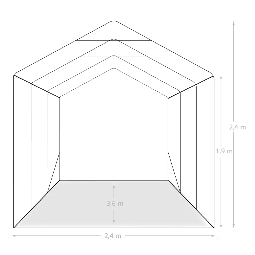 vidaXL Garage Tent PVC 2.4x3.6 m Green