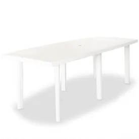 vidaXL Garden Table White 210x96x72 cm Plastic