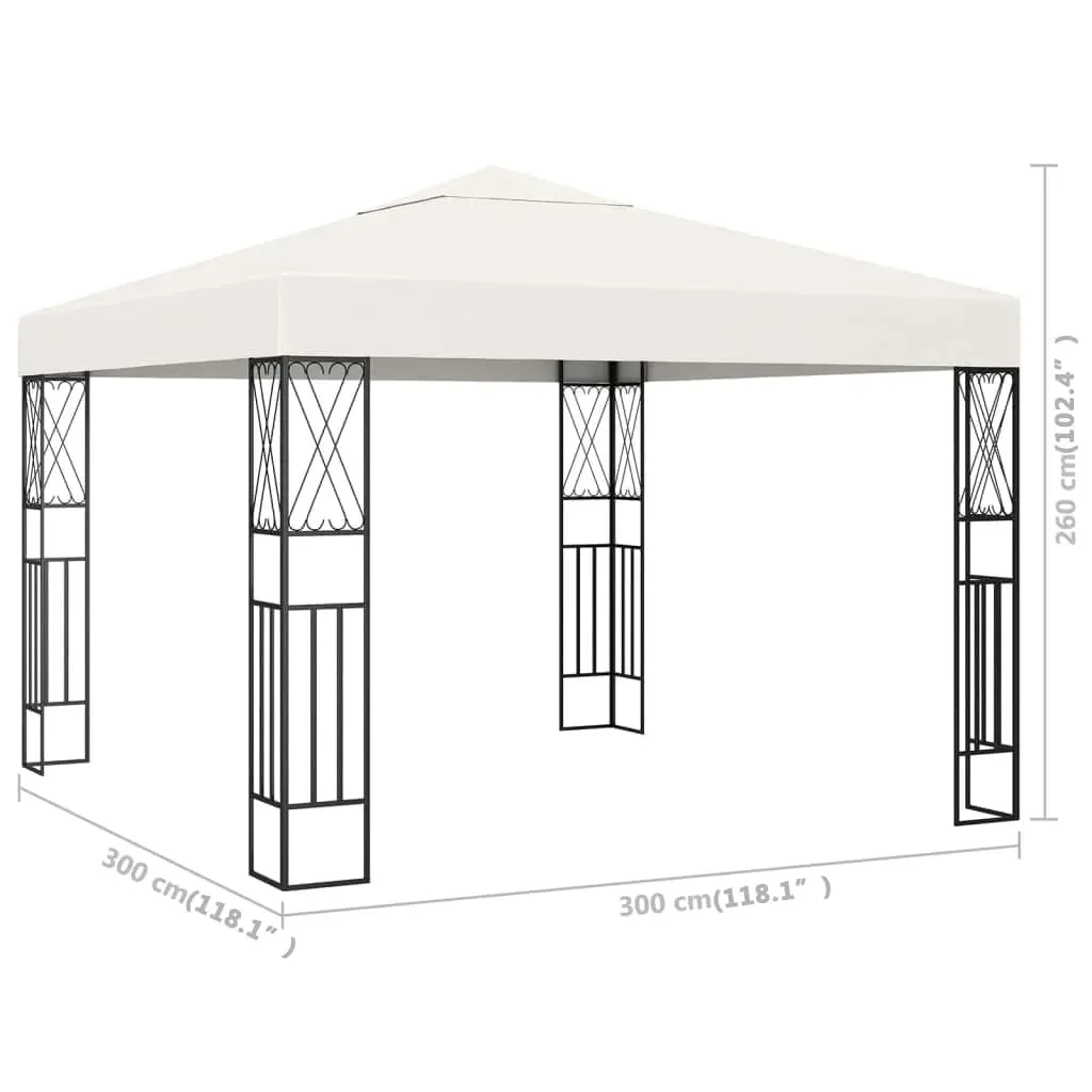 vidaXL Gazebo 3x3 m Cream Fabric