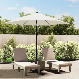 vidaXL LED Cantilever Garden Parasol 3 m Sand White