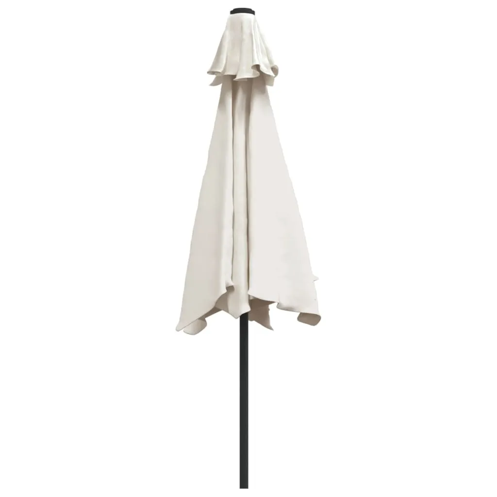 vidaXL LED Cantilever Garden Parasol 3 m Sand White