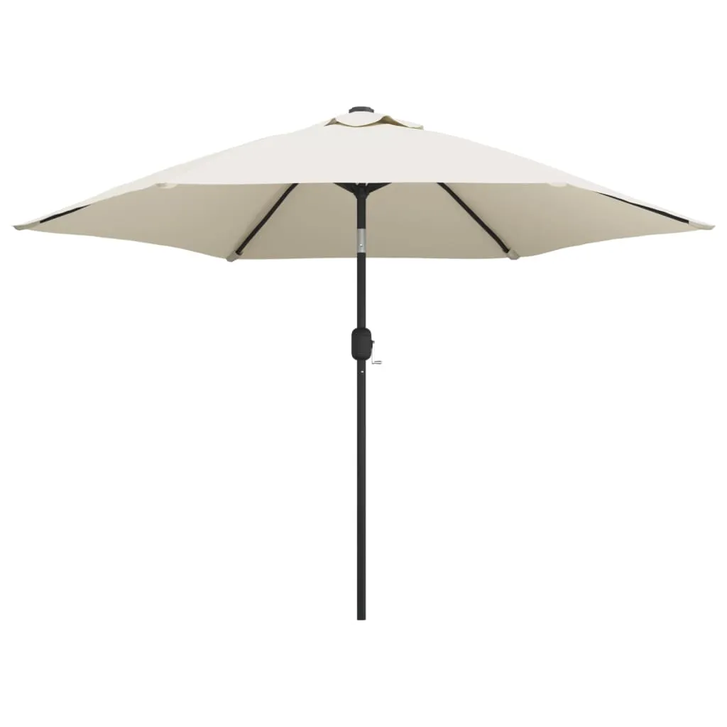 vidaXL LED Cantilever Garden Parasol 3 m Sand White