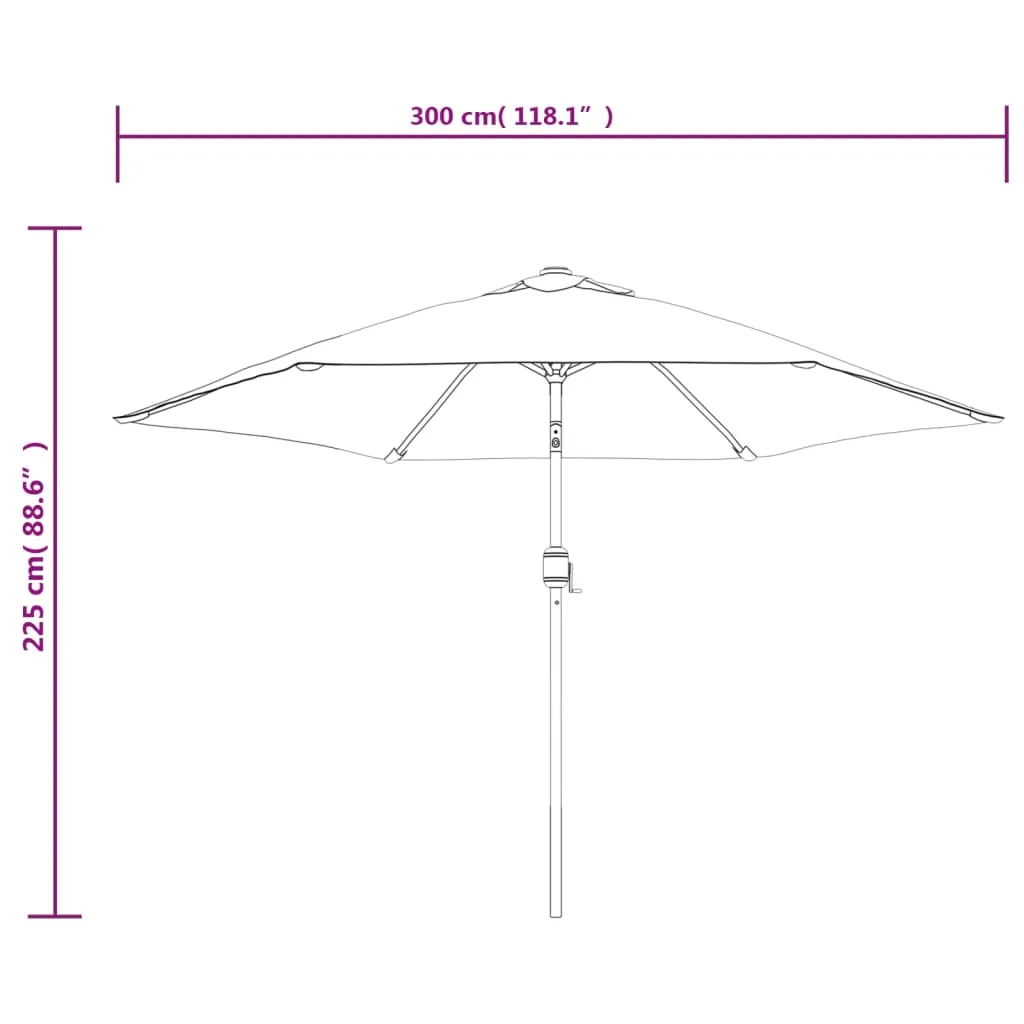 vidaXL LED Cantilever Garden Parasol 3 m Sand White