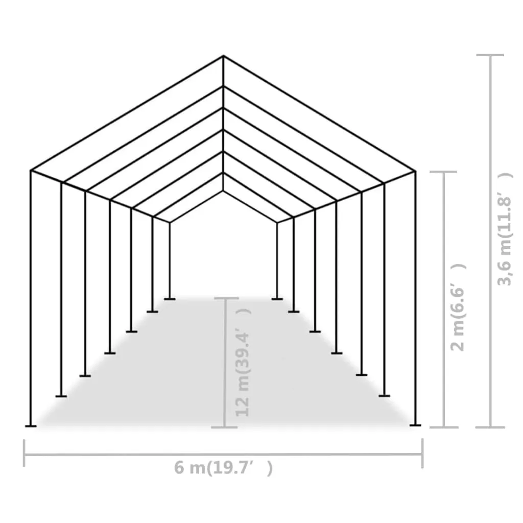 vidaXL Party Tent PE 6x12 m Grey