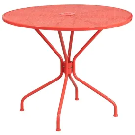 Westbury Round 35.25'' Coral Steel Table for Patio/Bar