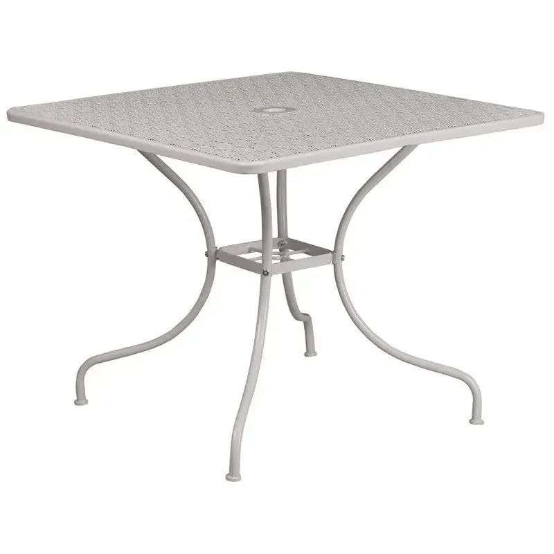 Westbury Square 35.5'' Light Gray Steel Table for Patio/Bar