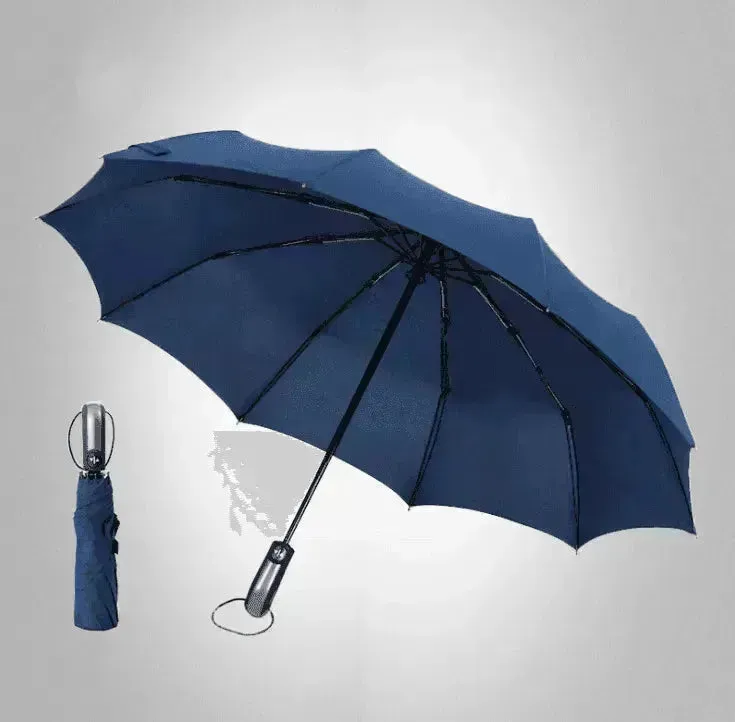 Windproof Auto Luxury Umbrella for Rain, Black Coating