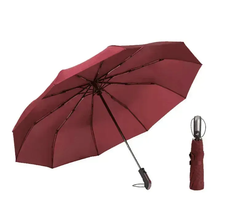 Windproof Auto Luxury Umbrella for Rain, Black Coating