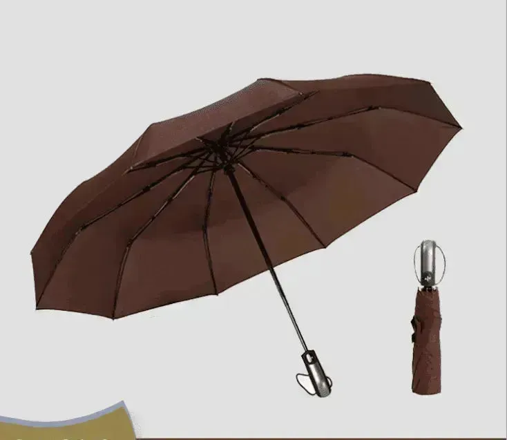 Windproof Auto Luxury Umbrella for Rain, Black Coating