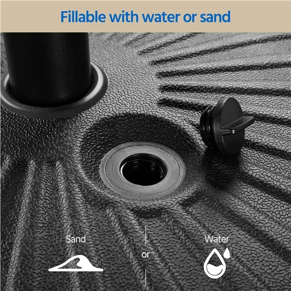 Yaheetech Umbrella Base 22L Round Water & Sand Filled Patio Outdoor Umbrella Stand